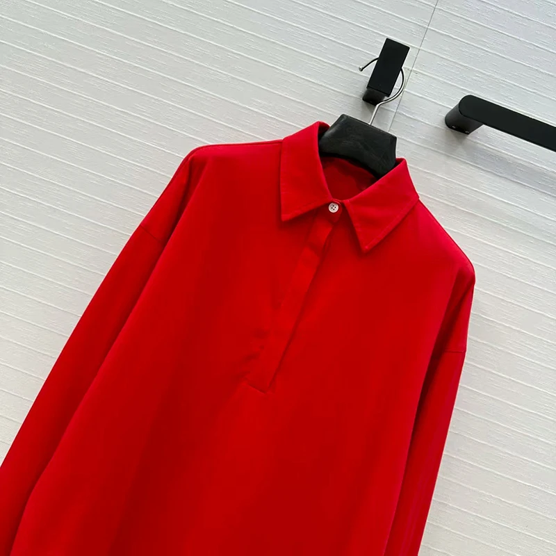 เสื้อยืดแขนยาวผู้หญิง ดีไซน์ทันสมัย สไตล์ลำลอง ผ้าฝ้ายคุณภาพสูง 100% เสื้อเชิ้ตสำหรับฤดูใบไม้ร่วง รุ่นใหม่ล่าสุด ปี 2025