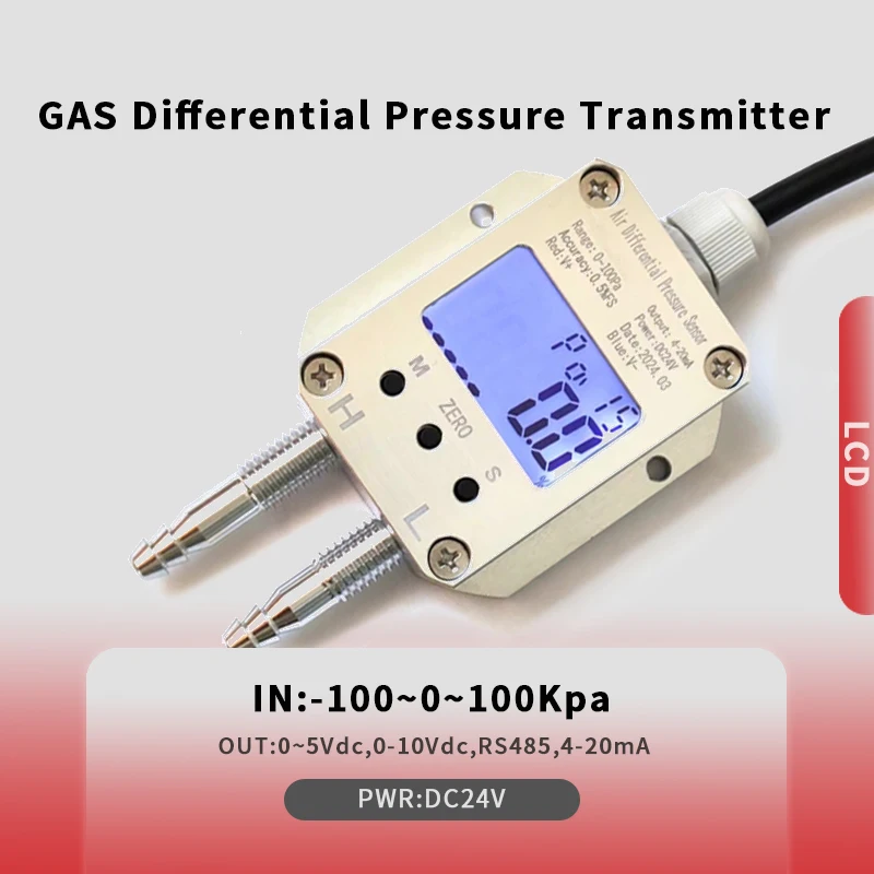 Low Pressure 1000pa Air Differential Pressure Transducer for Wind LED/LCD Display  1kpa Air Differential Pressure Sensor