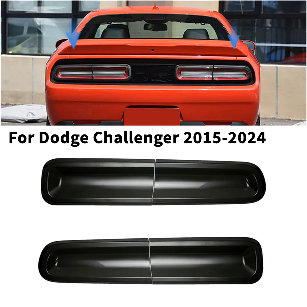4Pcs For Dodge Challenger 2015-2024 Car Exterior Tail Light Brake Lamp Guard Trim Protector Decoration Cover Smoked Black