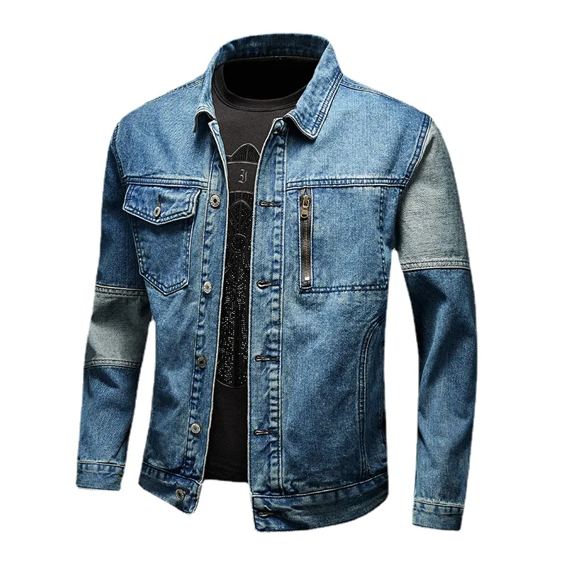 

Jacket Mens Denim Clothes Spring Autumn Clothes Casual Coat Trendy Brand Korean Retro Loose Spring Tooling Top Men Jean Jackets