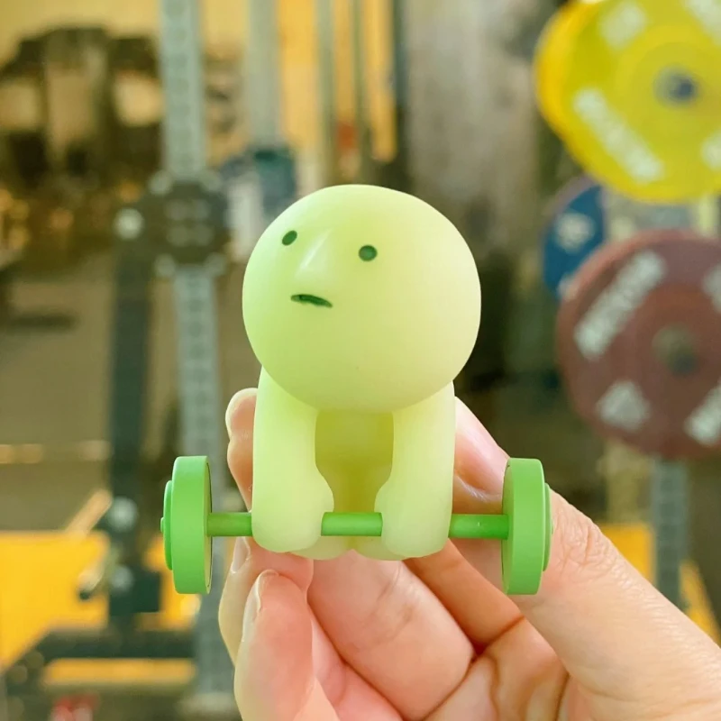 

Серия Sonny Angel Smiski «Тренировки», загадочная мини-фигурка в закрытой упаковке, светящаяся в темноте, зеленые куклы, украшение для рабочего стола, подарки, игрушки