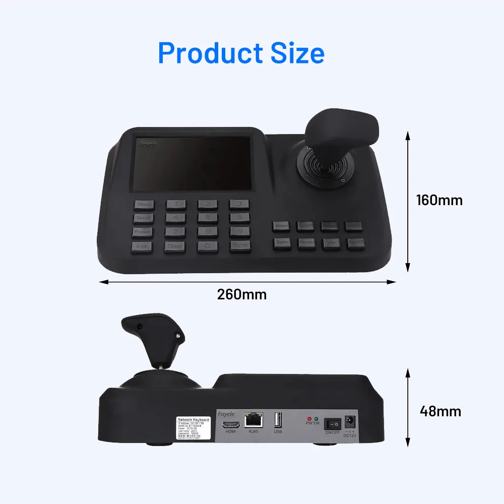 3 Axis 3D Joystick Toetsenbord Pan Tilt zoom Controller voor-onvif IP Netwerk PTZ Camera 5 "kleuren LCD-scherm CCTV Tester Tool