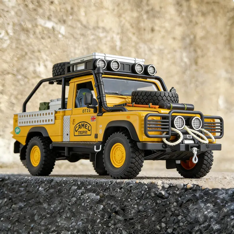 

1/24 Land Range Rover Defender 110 Tomb LE Pickup Alloy Car Model Diecasts Off-road Vehicles Car Model Sound Light Kids Toy Gift