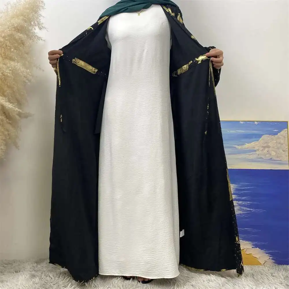 سترة تيك توك تيمو عصرية مع ختم إسلامي ساخن ورداء طويل متدفق 1444