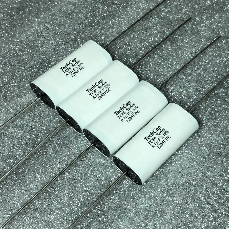 Film Capacitor for Audio Coupling, TechCap TC86 Series 0.1UF 1200V Non-polar Copper Lead  10pcs