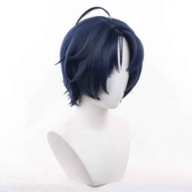 Zenless Zone zéro Asaba Harumasa Cosplay perruque habiller perruque homme bleu foncé cheveux courts Halloween Costume accessoires + perruques casquette