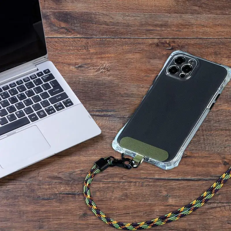 Универсальный ремешок для мобильного телефона с защитой от потери, сменная прокладка для карт, съемный подвесной ремешок для телефона, нейлоновая нашивка, накладка на трос