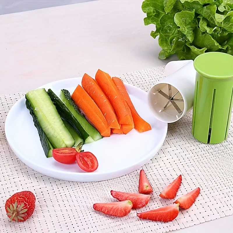 1pc Household manual cucumber and carrot cutting thick strips multifunctional vegetable cutter strawberry tool - view 3
