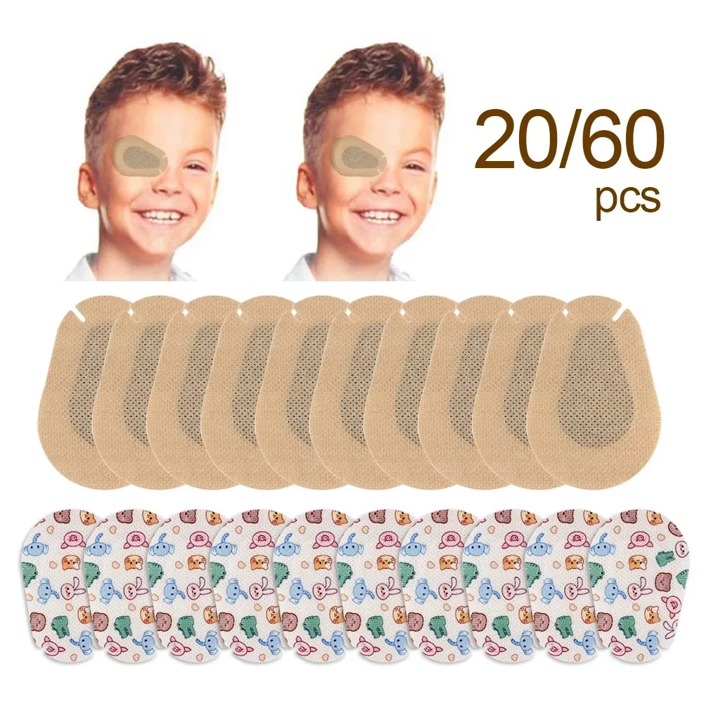 20/60 Stuks Ademende Amblyopie Ooglap Pleister Cartoon Kids Wegwerp Medische Steriele Eye Pad Kleefband EHBO-Kit