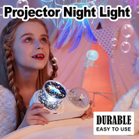 USB Ocean Wave Jellyfish Light Projector Star Galaxy Night For Kids Led Lamp Rotating 360 Rotation Starry Sky Bedroom Projection