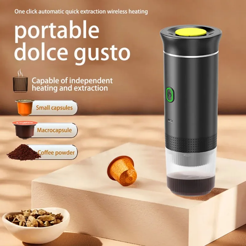 

USB Charging Portable Coffee Machine 3-In-1 Hot And Cold Water Manual Espresso Machine Compatible With Capsules And Powders