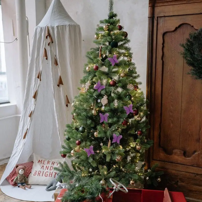 Butterfly Christmas Ornament Glittery Butterfly Clips For Tree Decorations Sequins Butterfly Clips For Table Studying Room