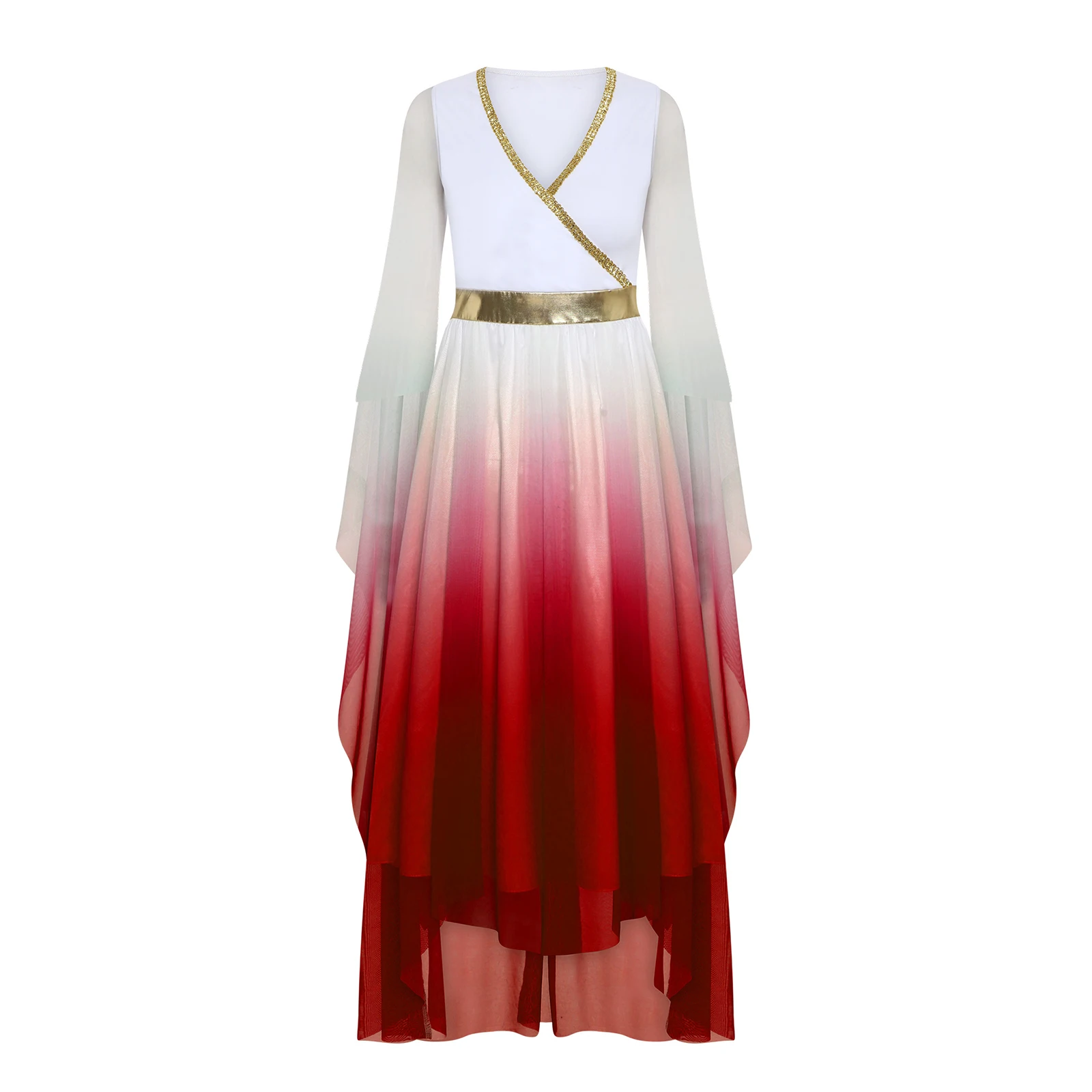 

Women Ancient Greek Queen Beauty Gradient Tunic Dress Sleeveless with Drape Metallic Shiny Trim Toga Dress for Halloween Cosplay