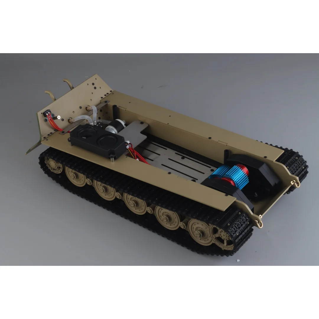 

Шасси для радиоуправляемого танка King Tiger 1:16, полностью металлическое, для самостоятельной сборки, для танков Heng Long с радиоуправлением, со стальным редуктором, коллекторным двигателем 390 и дымогенератором.