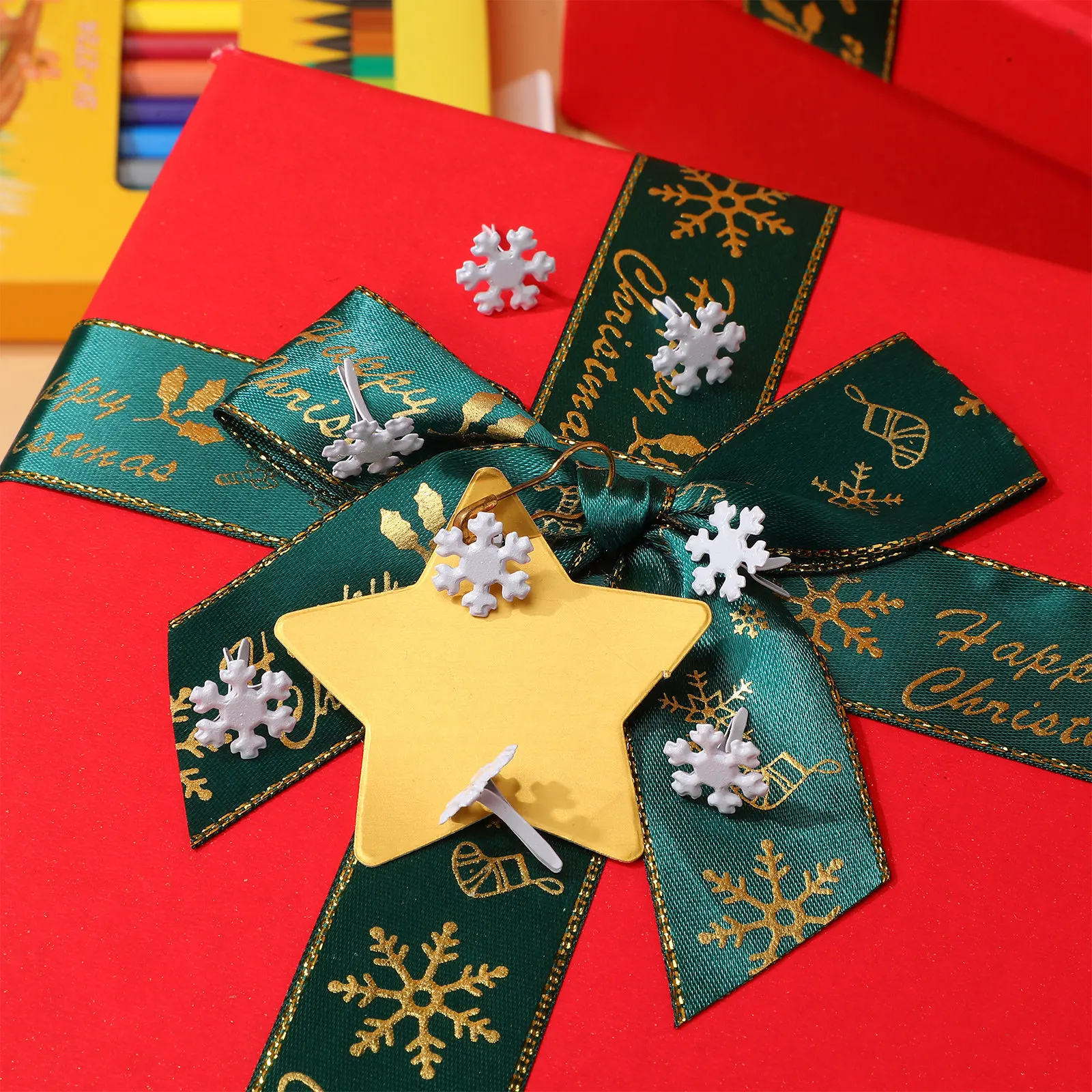 

100Pcs Snowflake Mini Brads White Electroplated Metal Decorative Nails for Scrapbooks Greeting Cards DIY Accessories Crafts