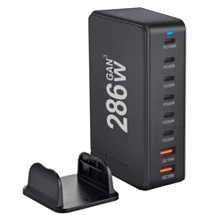 NEW 286W Gan Fast Charge 3.0 USB Type C Fast Charger Mobile 8-port USB Type C PD Charger  Convenient To Carry Tablet Charger