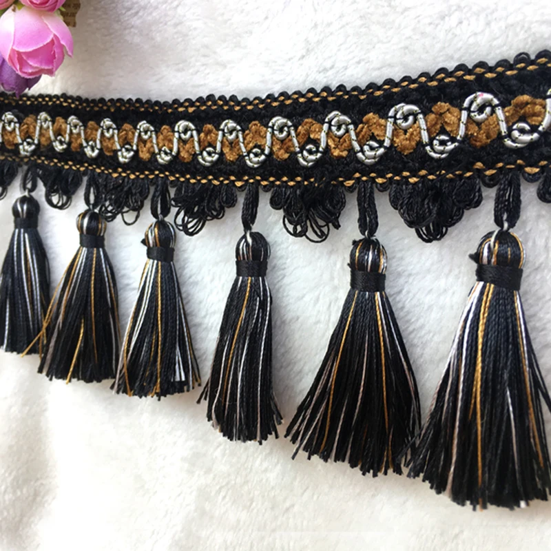 1M Tassel Fringe Trim Sewing Lace Craft Trimmings Edging Curtain Accessories Pendant Cushion Table Upholstery Sofa Decor Textile