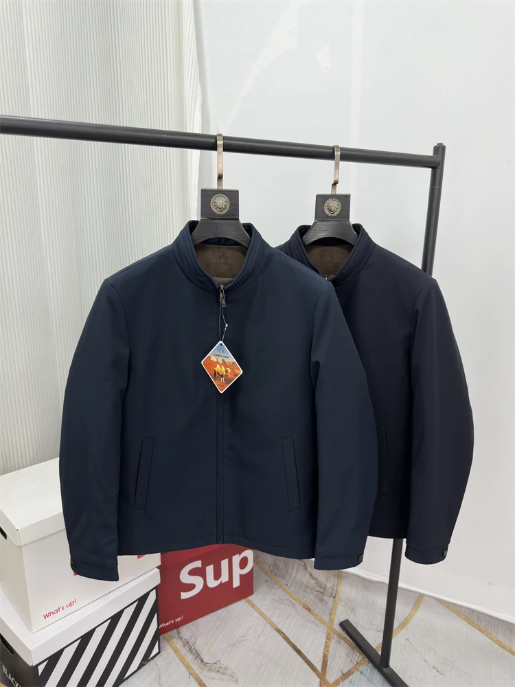 

Camel down Filled Jacket Men's Business Commuter Administrative Coat Stand Collar Thickened Chinese Brand 2025 Autumn