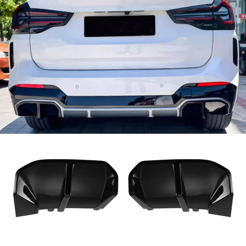 

2Pcs Car Tail Rear Lip Spoiler Diffuser Lip Splitter Decorative Sticker For BMW ix3 G08 M Sport 2021 2022 2023 2024