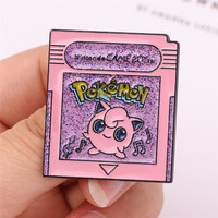 Pokemones Nintendo Gameboy TM Hard Enamel Pins Collect Kawaii Flash Pink Jigglypuff Cartoon Brooch Badge for Children Kids