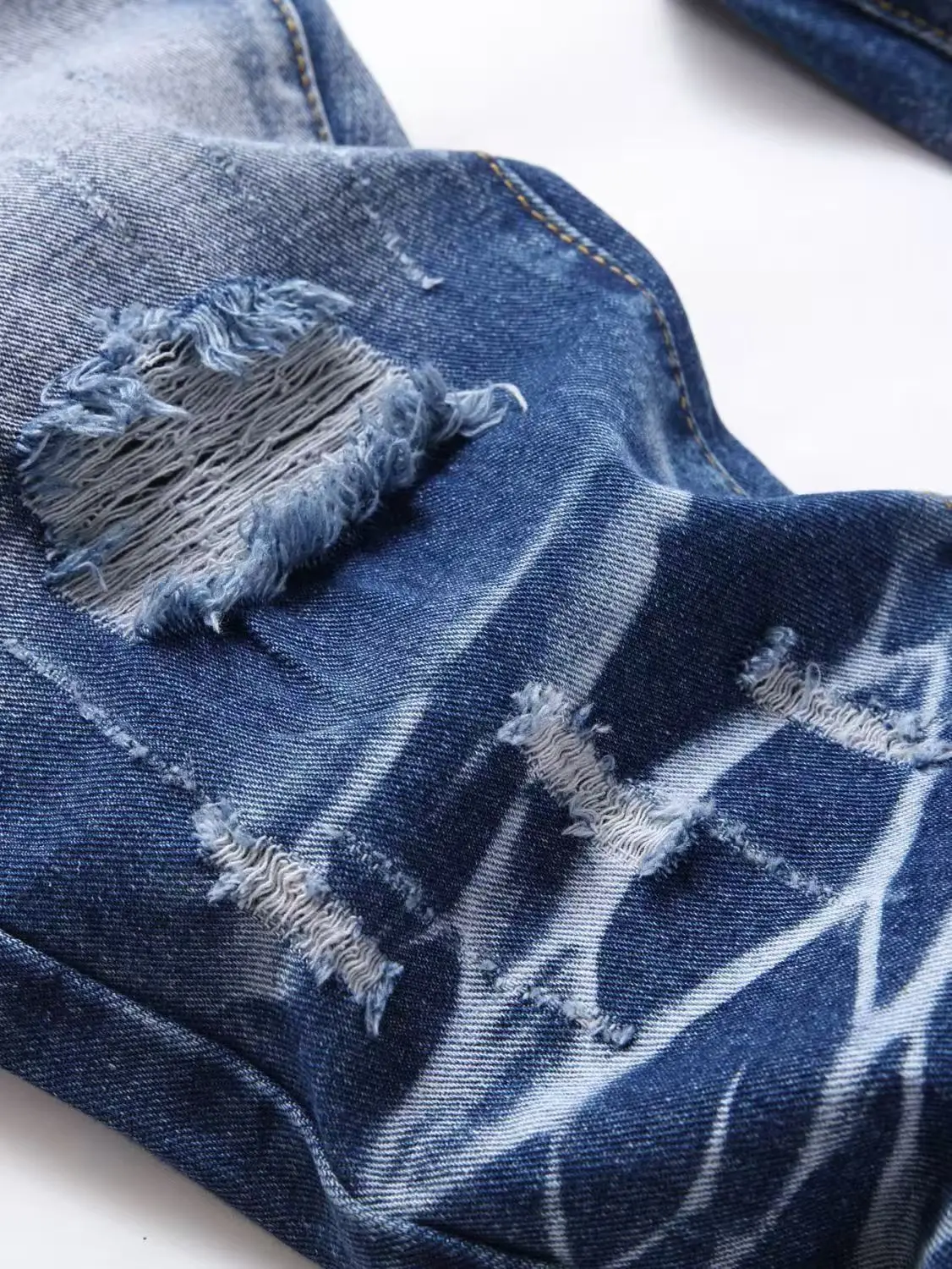 Y2k designer fashion new jeans scratch washed nostalgic stretch slim fit light blue jeans high street hip-hop brand pants hombre