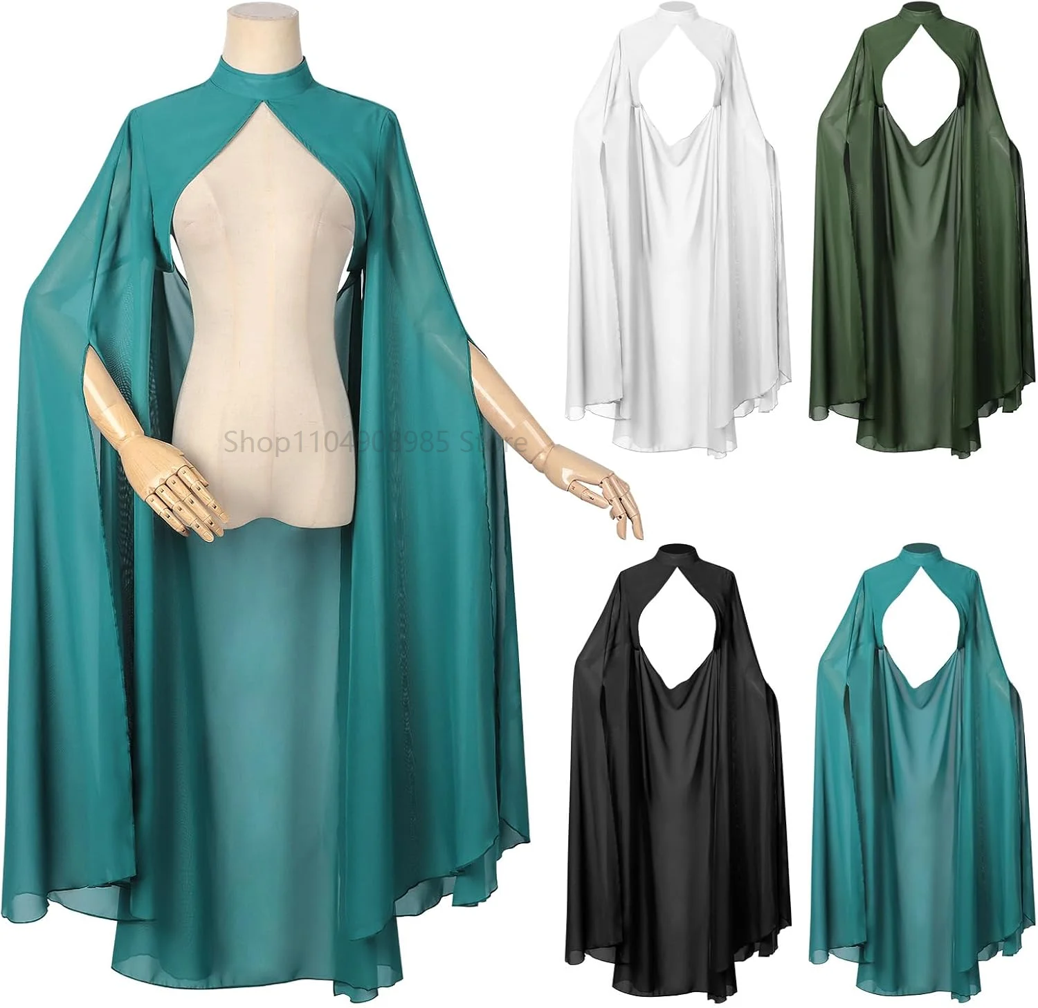 

New Medieval Chiffon Cape for Women Elf Sheer Tulle Cape Shawl Gothic Halloween Wedding Cosplay Costume 2025