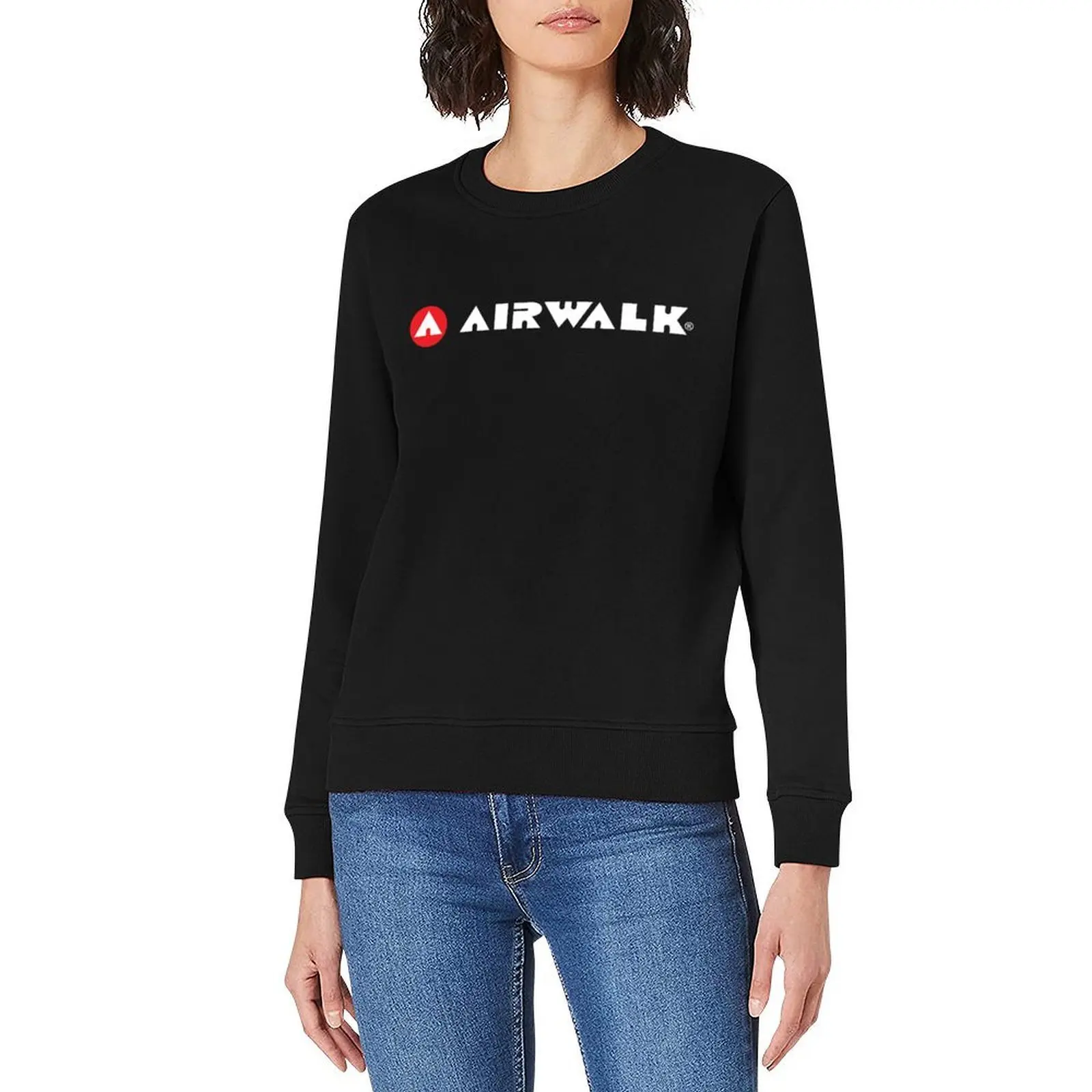 شعار Airwalk (نص أبيض) كلاسيكي تي شيرت بلوفر بلوزة رجالية عرق قميص رجالي ملابس رجالي مصممة شتوية رجل البلوز