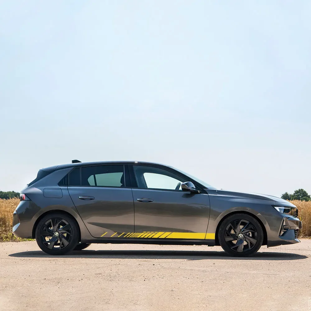 

2 шт., наклейки на боковую юбку двери автомобиля, гоночные спортивные полосы, виниловая пленка, наклейки для Opel Corsa C E F D, автомобильные креативные аксессуары для декора