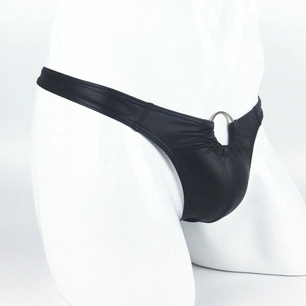 

Трусы с уплотнительным кольцом, мужские стринги, нижнее белье из искусственной кожи, сексуальные мужские трусы, бандаж