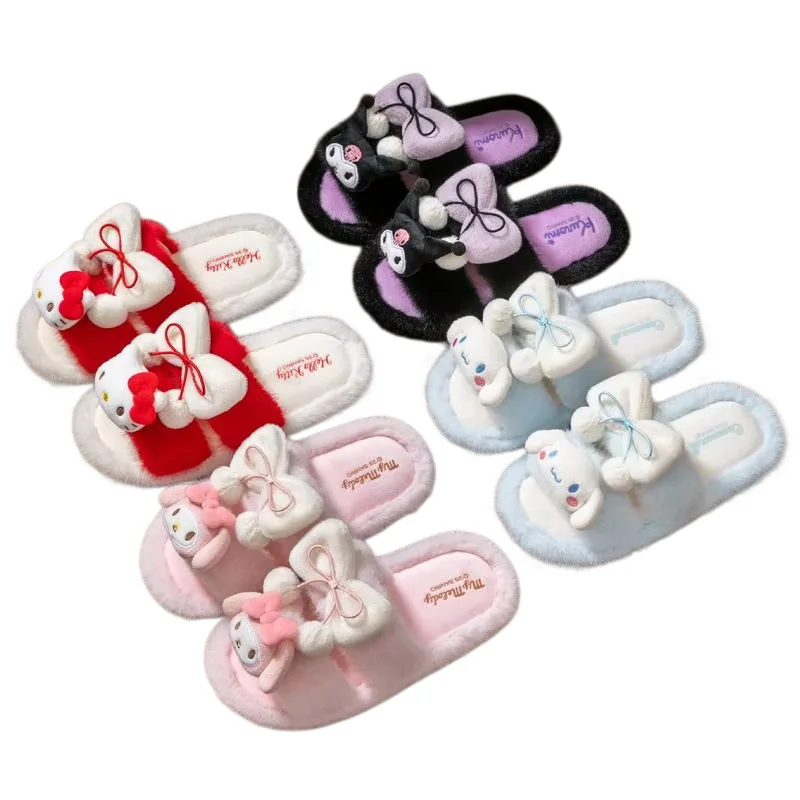 

Cartoon Hello Kitty Sanrio Cotton Slippers for Shoes Autumn Winter Warm Fashion Cute Girl Indoor Shoes Cottonslipper Non-slip