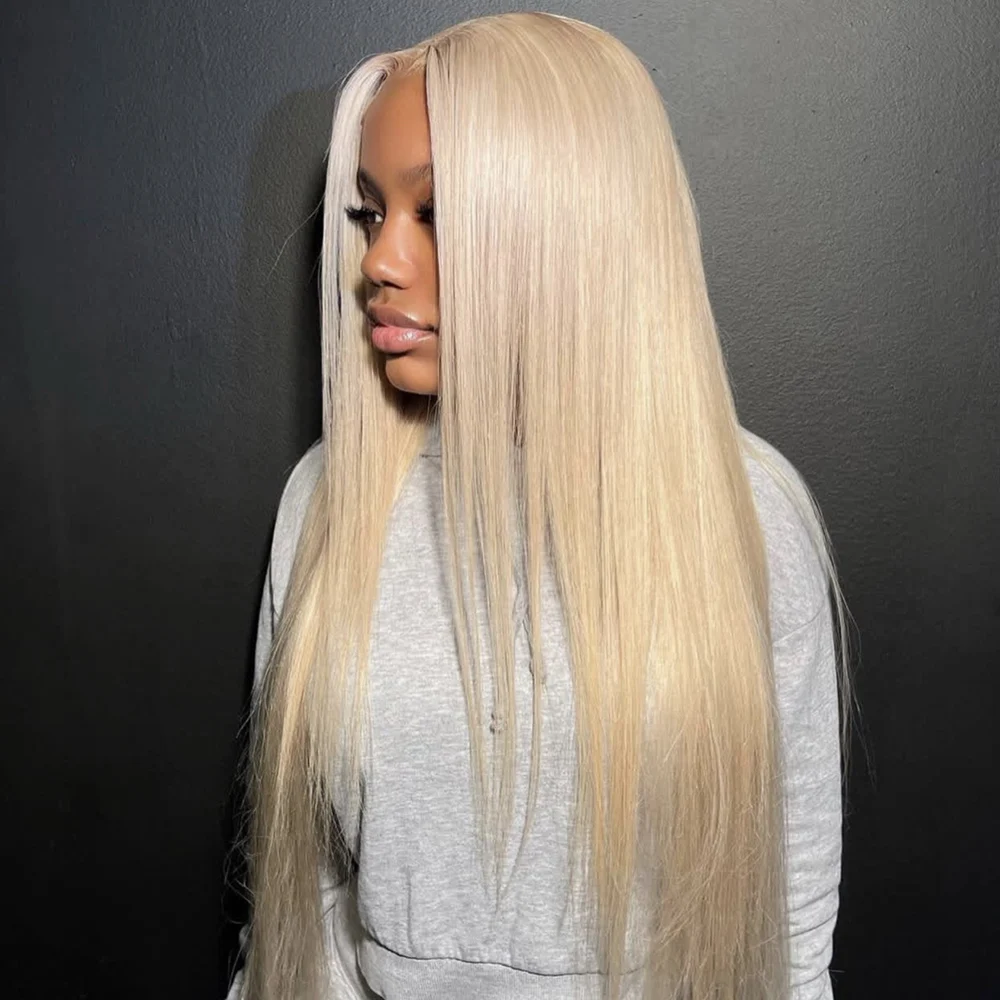 

613 Медовый блондин 13x6 HD Прозрачный парик фронта шнурка Плотность 200 Девственные волосы Remy 46 дюймов Прямые предварительно выщипанные парики с костями