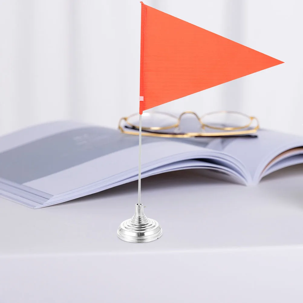 

6 Pcs Holiday Banner Decoration Mini Flag Stand for Table Base Small Flagpole Holder Round