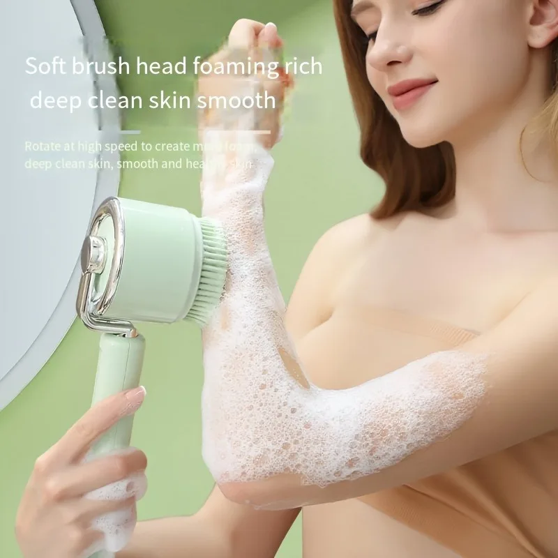 

Electric Bath Brush Electric Body Bath Brush Rechargeable Multi-functional Long Handle Back Scrubbing Scrub Face Wash Brush