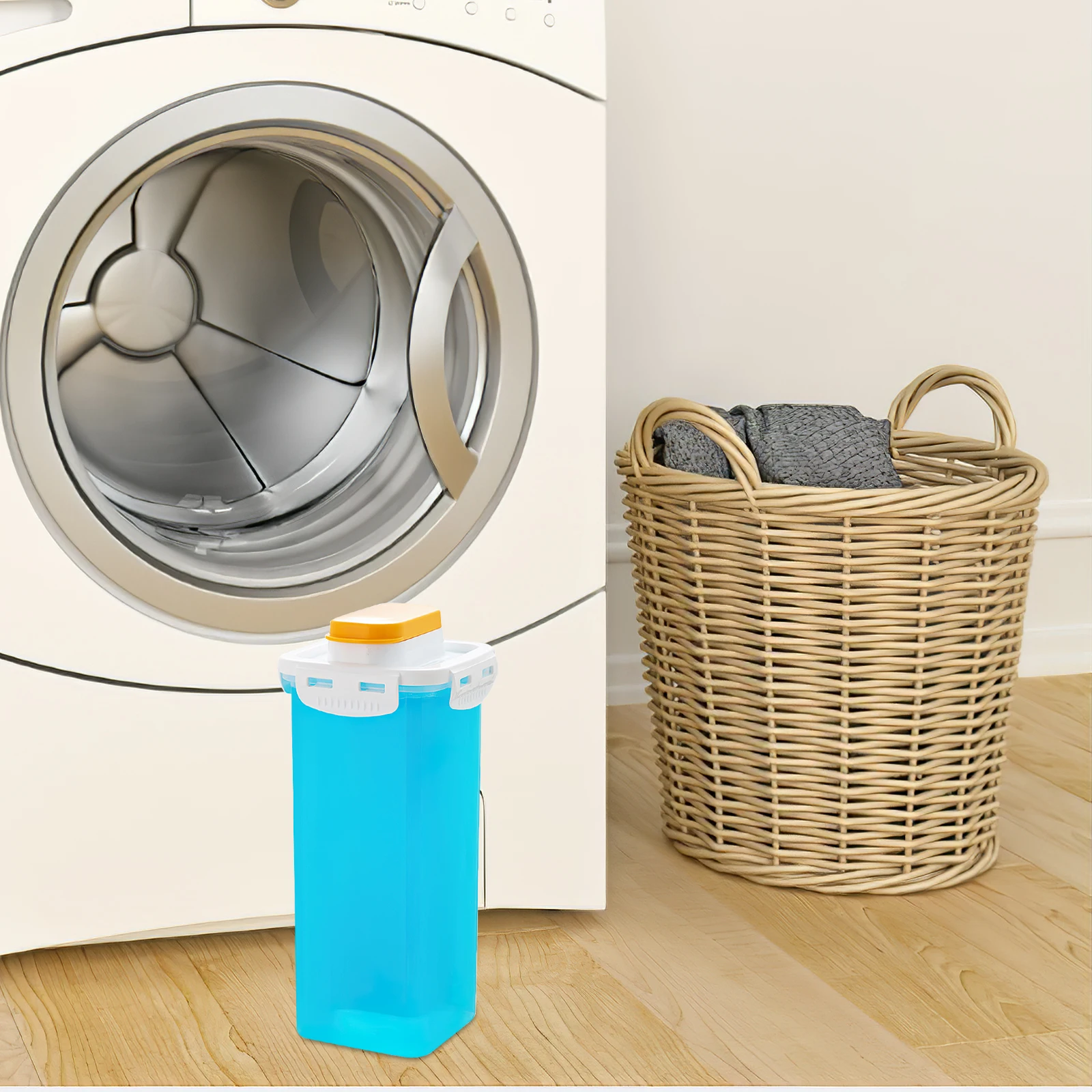 

2pcs Refillable Laundry Detergent Bottles Empty Plastic Washing Powder Storage Jars Transparent Lotion Sub Bottles Lightweight