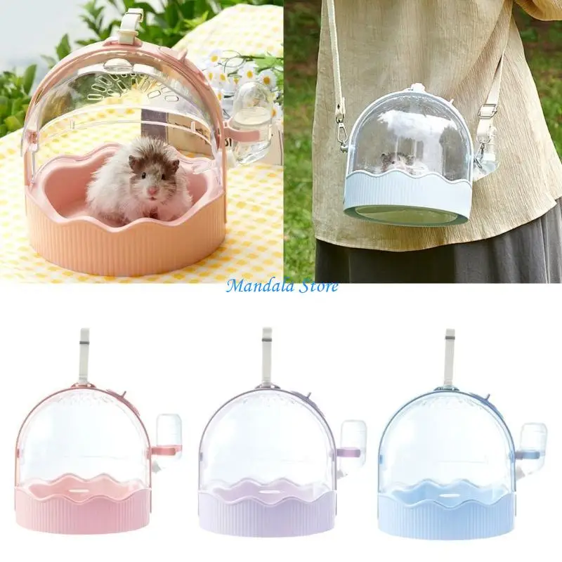 

U2JC Hamster Outdoor Carriers Cage Breathable Hamster Travel Cage with Water Bottle