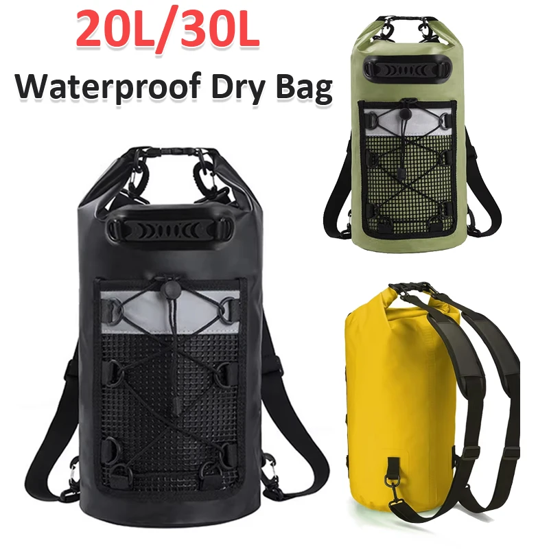

20л/30л водонепроницаемый сухой мешок из ПВХ для женщин и мужчин, рюкзак из ПВХ для плавания, рюкзак на плечо, каяк, треккинг, дрифт, рафтинг, серфинг, лодка, сумка