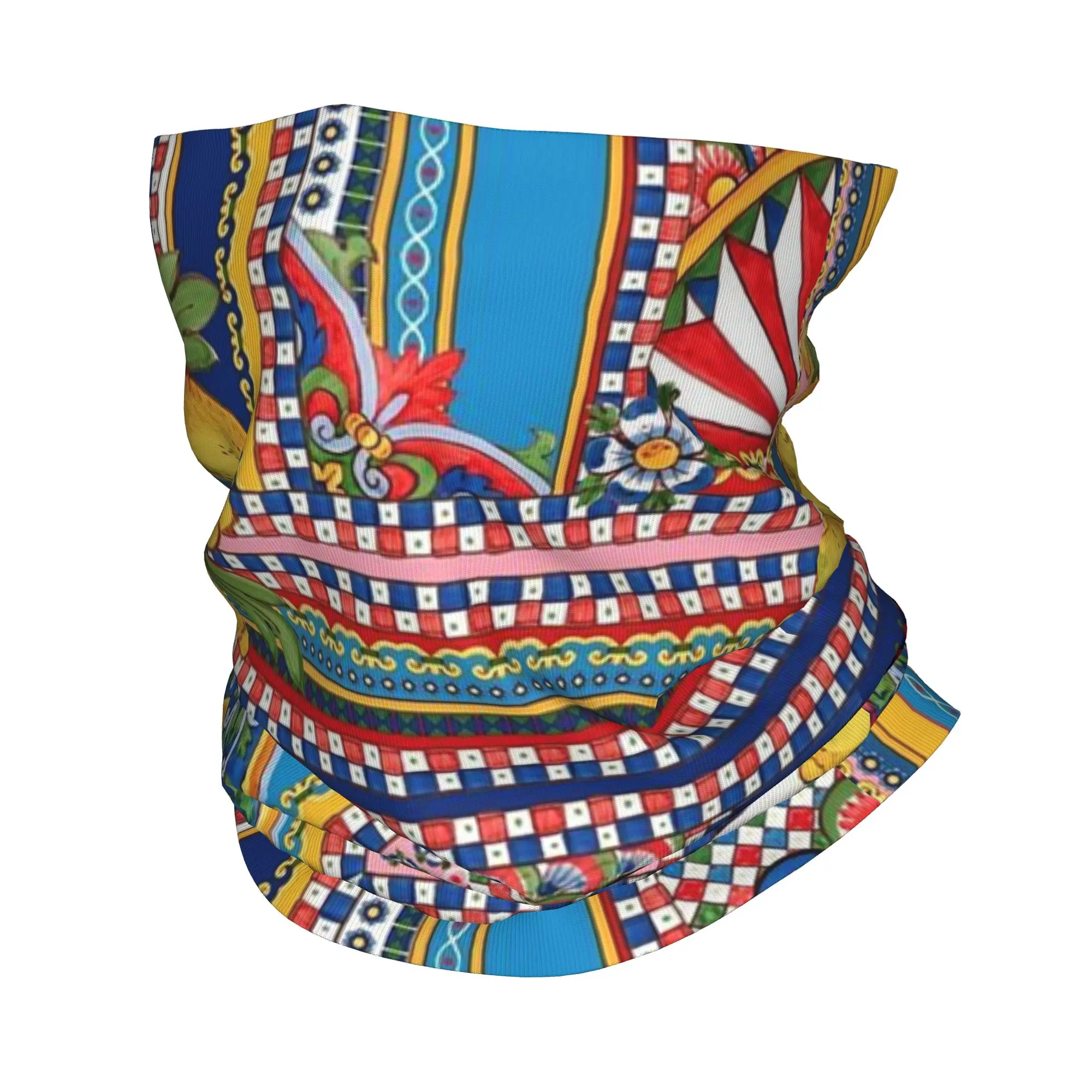 

Sicily Art Design Bandana Neck Gaiter Printed Mask Scarf Warm Headband Cycling For Men Women Adult