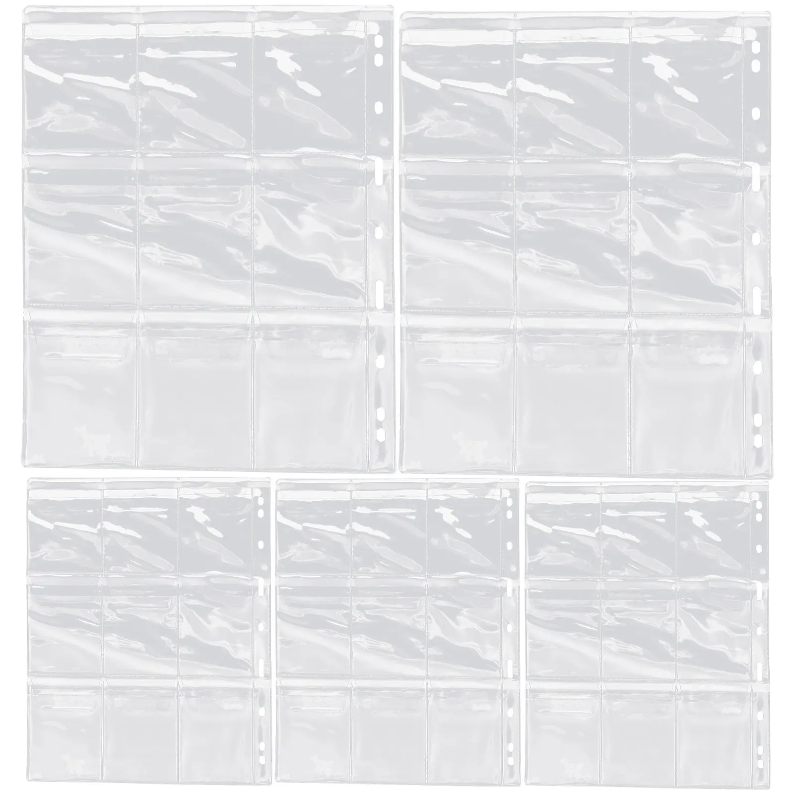 

5Pcs Coin Binder Transparent Collection Pages Sleeves Organizer Sheets Coin Storage Album Collector Supplies Album