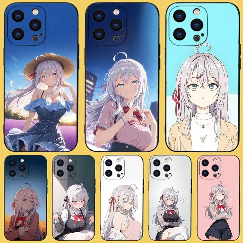 

Kawaii Anime Girl A-Alya Phone Case For iPhone 16,15,14,13,12,11,Pro,XS,Max,XR,Plus,E,SE4,Mini Black Fashion Cover