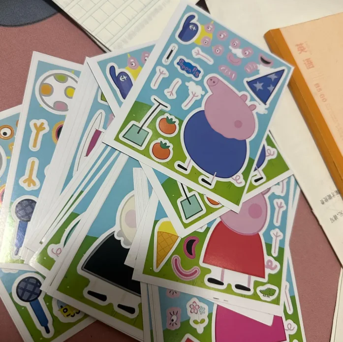 New Peppa Pig Face-Changing DIY Puzzle Stickers George Educational Toy  Handmade Assembly Collage Birthday Gift - 2026 view 6