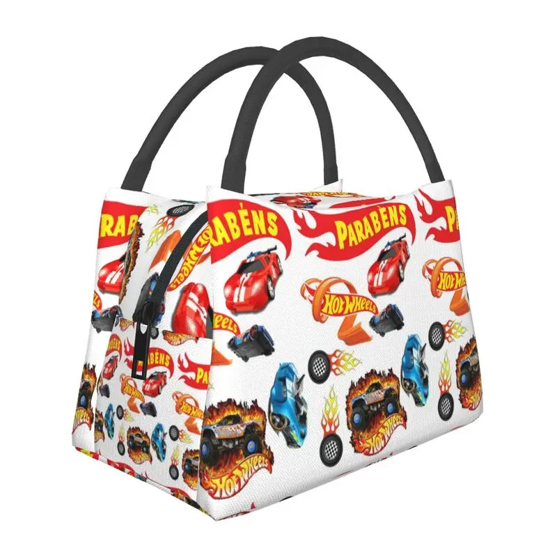 

Hot Wheels Cartoon Sport Car Insulated Lunch Bags for Women Leakproof Cooler Thermal Bento Box Office Picnic Travel