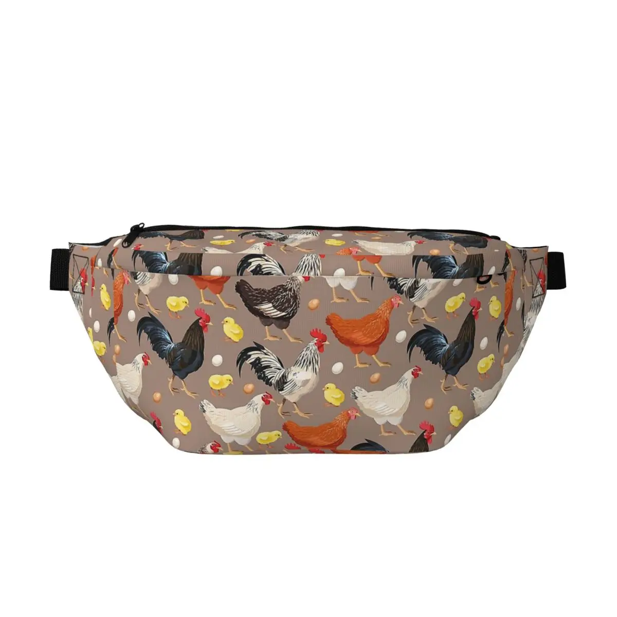 

Сумка-бананка через плечо с ярким узором в виде курицы, унисекс, регулируемая поясная сумка для путешествий, бега, хранения денег и телефона, нагрудная сумка