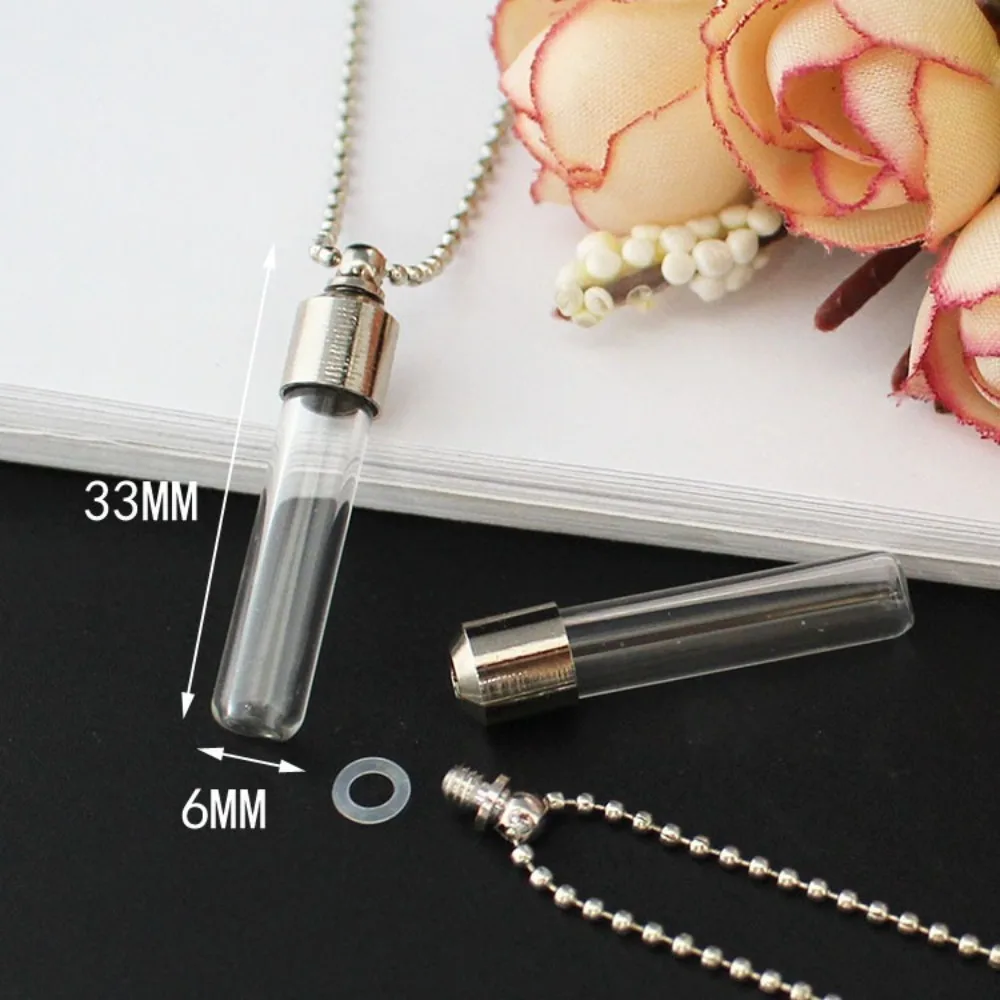 New Fillable Wishing Jars Urn Jewelry Ashes Fillable Bottle Pendant With Ball Chain Vial