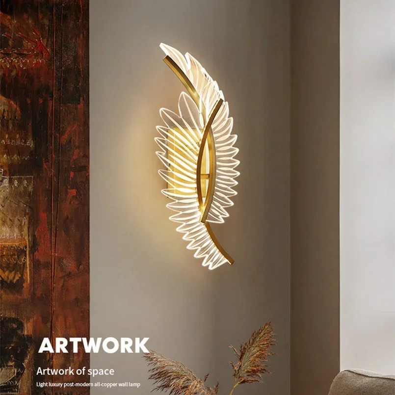 

Copper Wall Lamp LED Resin Nordic Lampshade Sconce Light Creative Wall Light For Aisle Dining Living Room Bedroom Stair Bar