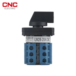 CNC LW28-20 1-0-2 Selector Rotary Switch 5-20A 220V Universal Changeover Switch 3Position 3Knots Electric Motor Reversing Switch
