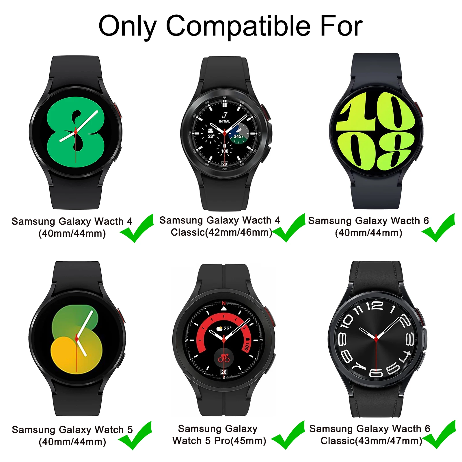 Cinturino in Silicone senza spazi vuoti per Samsung Galaxy Watch 4 5 6 7 40mm 44mm/Watch 4 6 Classic 42mm 46mm 43mm 47mm/5 Pro 45mm cinturino