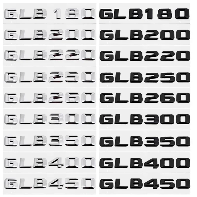 ABS 3D Car Stickers Rear Tail Decal Emblem for Mercedes Benz GLB180 GLB200 GLB220 GLB250 GLB260 GLB300 GLB350 GLB400 GLB450