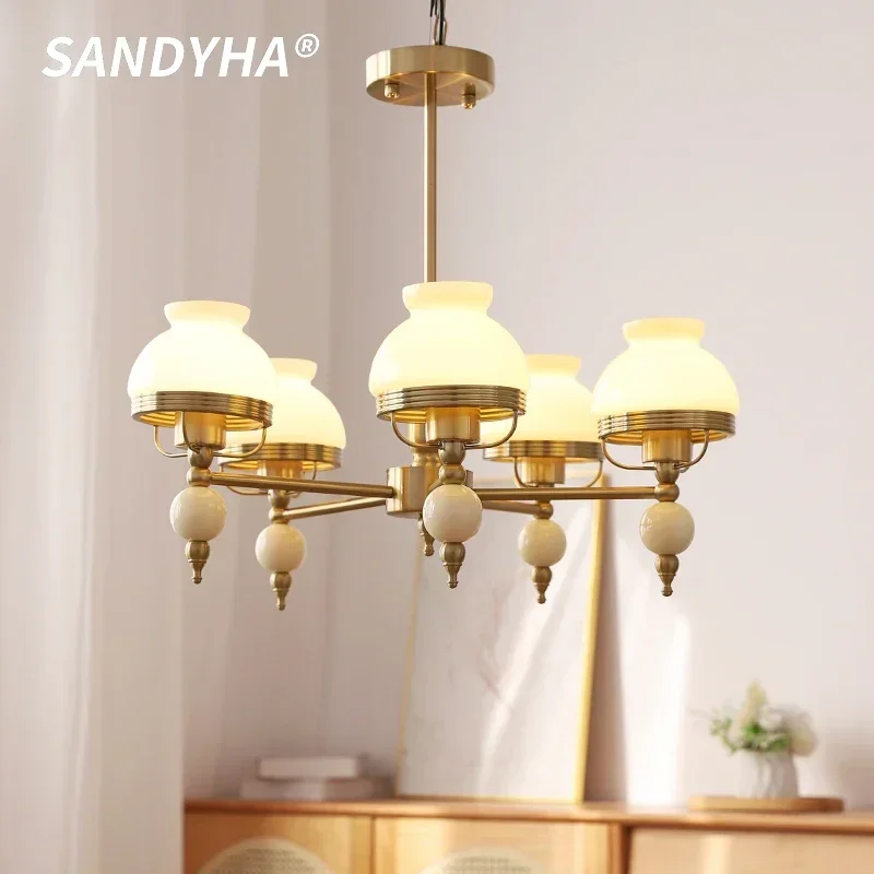 SANDYHA Modern Creative Designer LED Pendant Light French Classical Bedroom Lighting Suitable For Living Room Restaurant Study