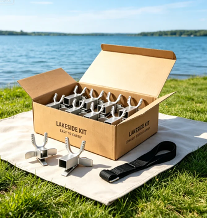 Stainless Steel Sliding Bow Head Square Tube Accessory with 10‑Strand Rubber Band Footrest