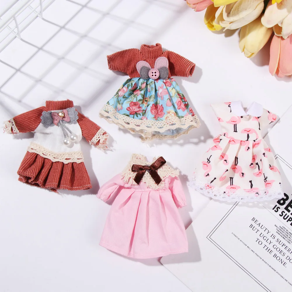 1Set 1/8 BJD Doll Clothes and Accessories 16~17cm Dolls Dresses Multistyles Changing Dressing Game Doll Outfit Kids DIY Toys